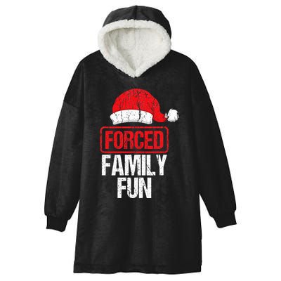 Forced Family Fun Winter Holidays Funny Christmas Hooded Wearable Blanket