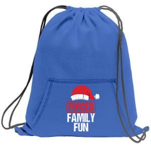 Forced Family Fun Winter Holidays Funny Christmas Gift Sweatshirt Cinch Pack Bag