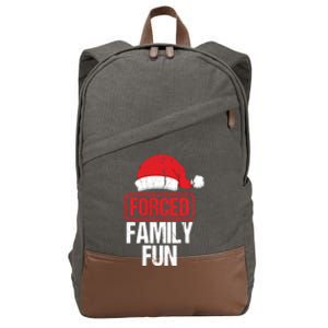 Forced Family Fun Winter Holidays Funny Christmas Gift Cotton Canvas Backpack