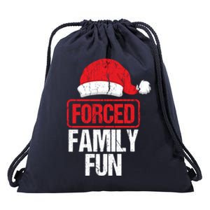 Forced Family Fun Winter Holidays Funny Christmas Gift Drawstring Bag