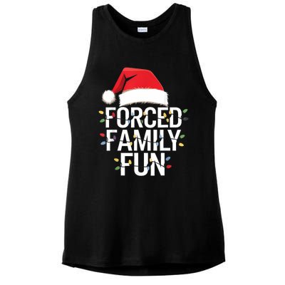 Forced Family Fun Sarcastic Christmas Funny Ladies PosiCharge Tri-Blend Wicking Tank