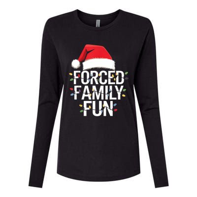 Forced Family Fun Sarcastic Christmas Funny Womens Cotton Relaxed Long Sleeve T-Shirt