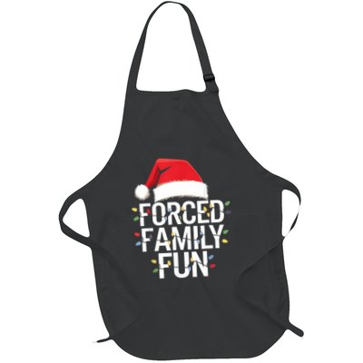 Forced Family Fun Sarcastic Christmas Funny Full-Length Apron With Pockets