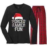 Forced Family Fun Sarcastic Christmas Funny Women's Long Sleeve Flannel Pajama Set 