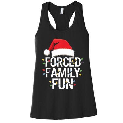 Forced Family Fun Sarcastic Christmas Funny Women's Racerback Tank