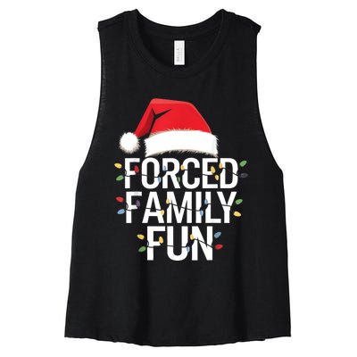 Forced Family Fun Sarcastic Christmas Funny Women's Racerback Cropped Tank