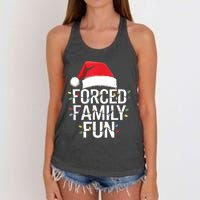 Forced Family Fun Sarcastic Christmas Funny Women's Knotted Racerback Tank