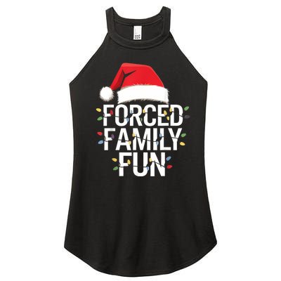 Forced Family Fun Sarcastic Christmas Funny Women's Perfect Tri Rocker Tank