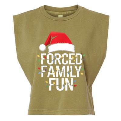 Forced Family Fun Sarcastic Christmas Funny Garment-Dyed Women's Muscle Tee