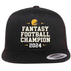 Funny Fantasy Football Champion 2024 Flat Bill Trucker Hat