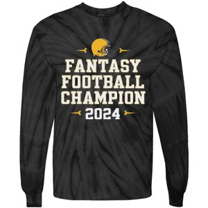 Funny Fantasy Football Champion 2024 Tie-Dye Long Sleeve Shirt