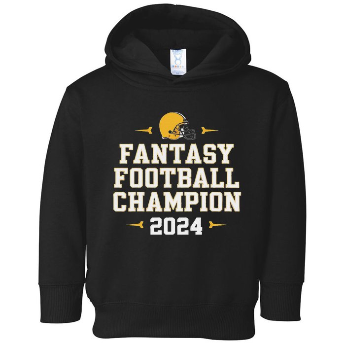 Funny Fantasy Football Champion 2024 Toddler Hoodie