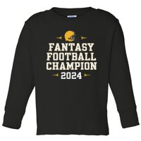 Funny Fantasy Football Champion 2024 Toddler Long Sleeve Shirt