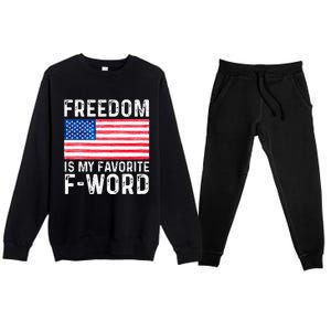 Freedom Favorite F Word America Libertarian Conservative USA Premium Crewneck Sweatsuit Set