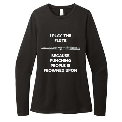 Flute Funny Flute Player Punch Womens CVC Long Sleeve Shirt