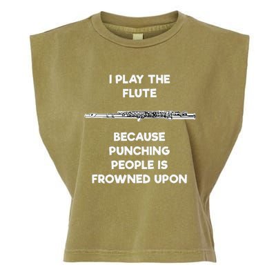 Flute Funny Flute Player Punch Garment-Dyed Women's Muscle Tee