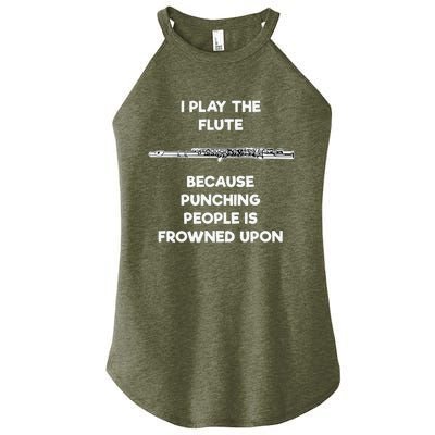 Flute Funny Flute Player Punch Women’s Perfect Tri Rocker Tank