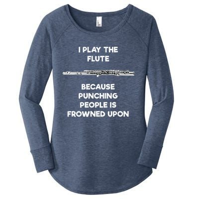 Flute Funny Flute Player Punch Women's Perfect Tri Tunic Long Sleeve Shirt