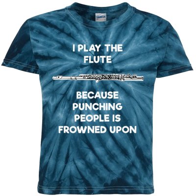 Flute Funny Flute Player Punch Kids Tie-Dye T-Shirt