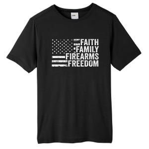 Faith Family Firearms & Freedom Pro God Guns American Flag Tall Fusion ChromaSoft Performance T-Shirt