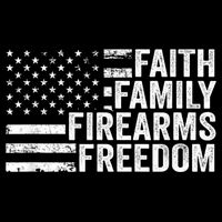 Faith Family Firearms & Freedom Pro God Guns American Flag 16 in Basic Backpack