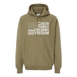 Faith Family Firearms & Freedom Pro God Guns American Flag Premium Hoodie