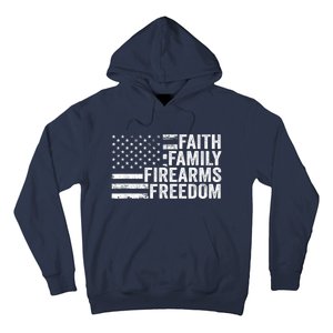 Faith Family Firearms & Freedom Pro God Guns American Flag Hoodie