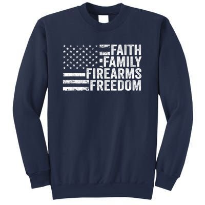 Faith Family Firearms & Freedom Pro God Guns American Flag Sweatshirt