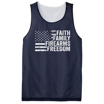 Faith Family Firearms & Freedom Pro God Guns American Flag Mesh Reversible Basketball Jersey Tank