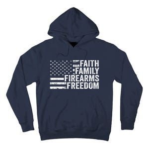 Faith Family Firearms & Freedom Pro God Guns American Flag Tall Hoodie