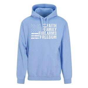 Faith Family Firearms & Freedom Pro God Guns American Flag Unisex Surf Hoodie