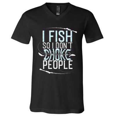 Fishing Funny Fishing Tee Fishing Lover V-Neck T-Shirt