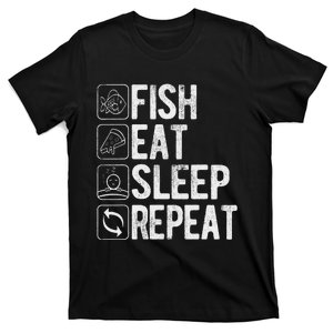 Fishing Fisherman Funny Eat Sleep Fish Repeat Fisher T-Shirt