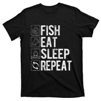 Fishing Fisherman Funny Eat Sleep Fish Repeat Fisher T-Shirt