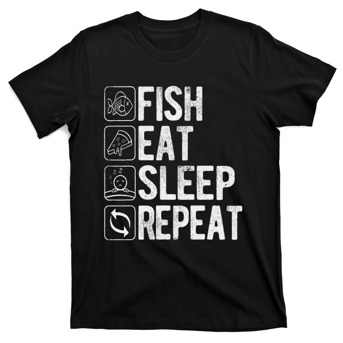 Fishing Fisherman Funny Eat Sleep Fish Repeat Fisher T-Shirt