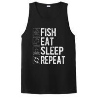 Fishing Fisherman Funny Eat Sleep Fish Repeat Fisher PosiCharge Competitor Tank