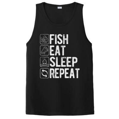 Fishing Fisherman Funny Eat Sleep Fish Repeat Fisher PosiCharge Competitor Tank