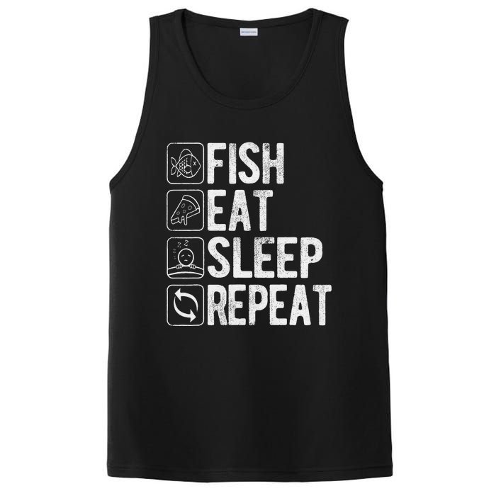 Fishing Fisherman Funny Eat Sleep Fish Repeat Fisher PosiCharge Competitor Tank