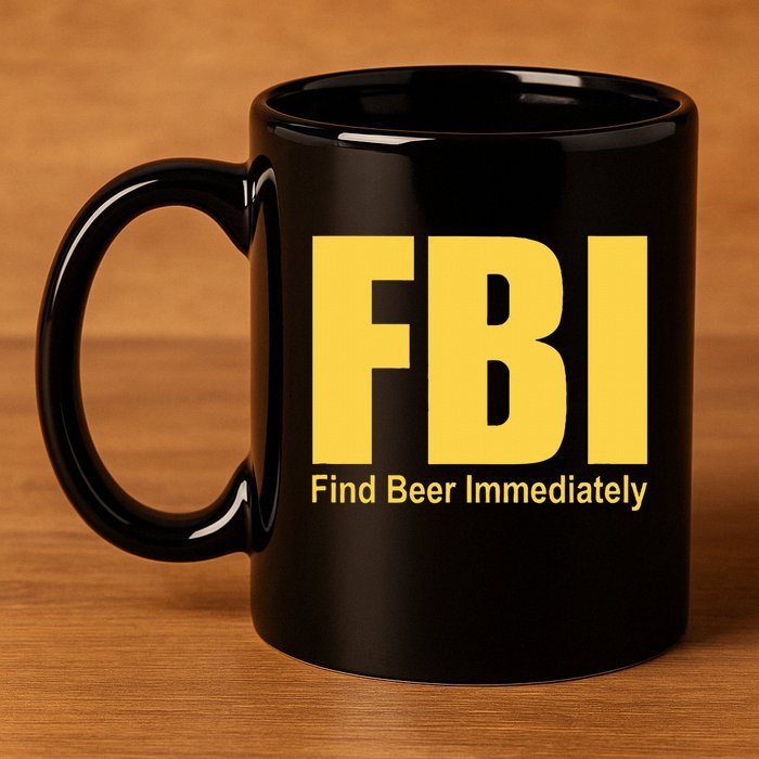 Funny Fbi Find Beer Immediately 11oz C Handle Ceramic Mug