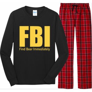 Funny Fbi Find Beer Immediately Long Sleeve Pajama Set