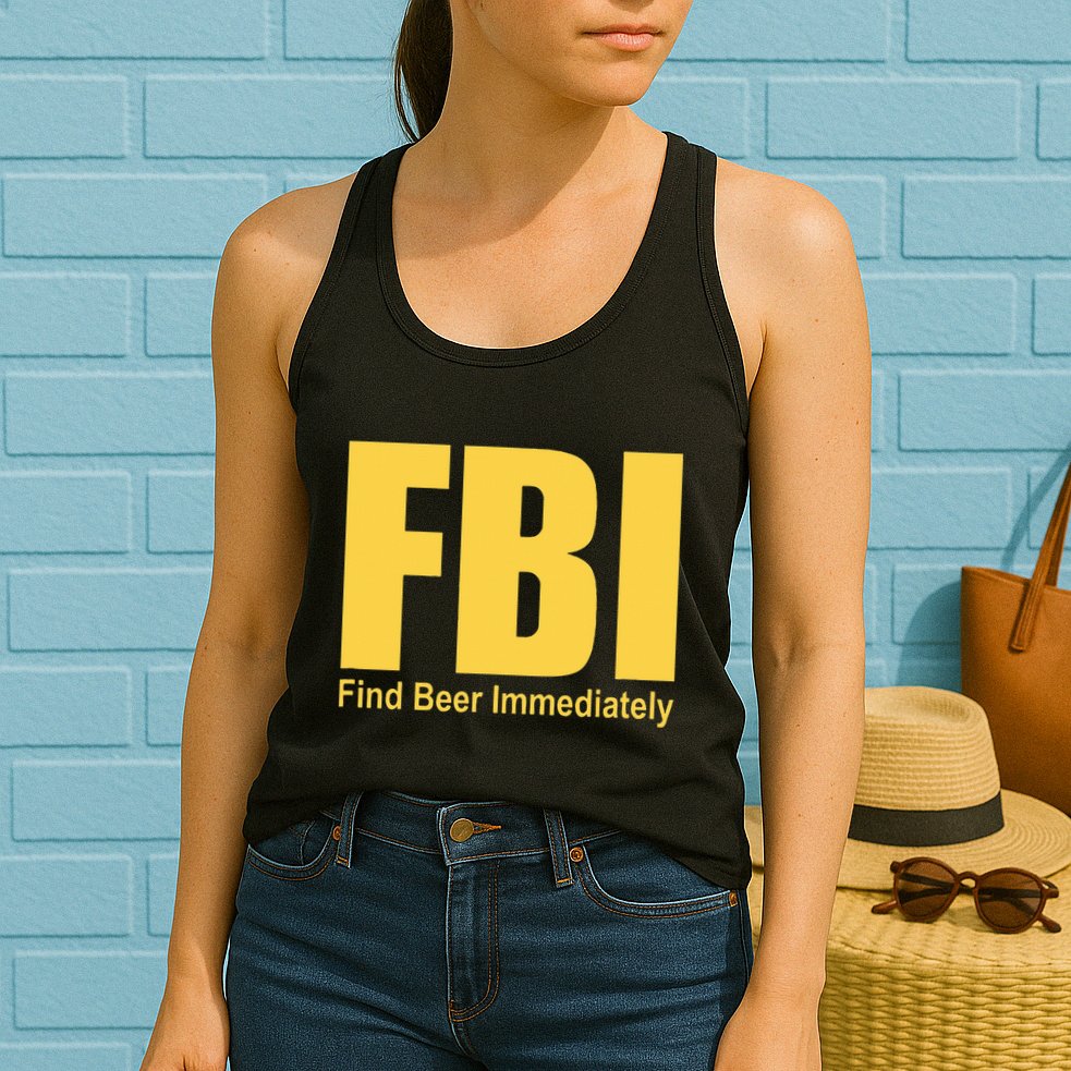 Funny Fbi Find Beer Immediately Womens Tank Top