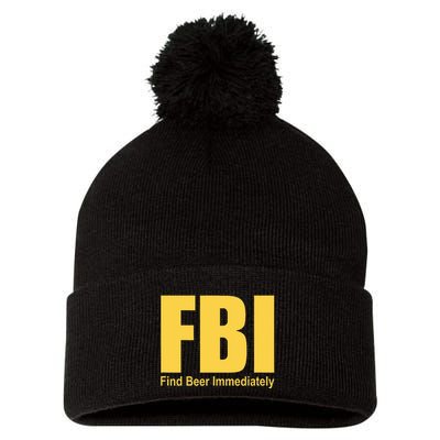 Funny Fbi Find Beer Immediately Pom Pom 12in Knit Beanie