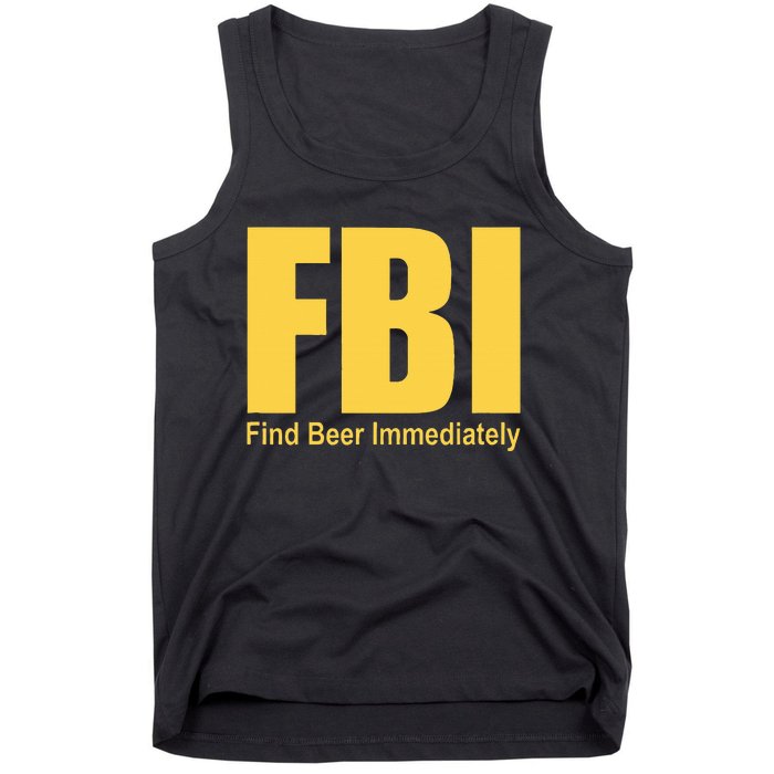 Funny Fbi Find Beer Immediately Tank Top