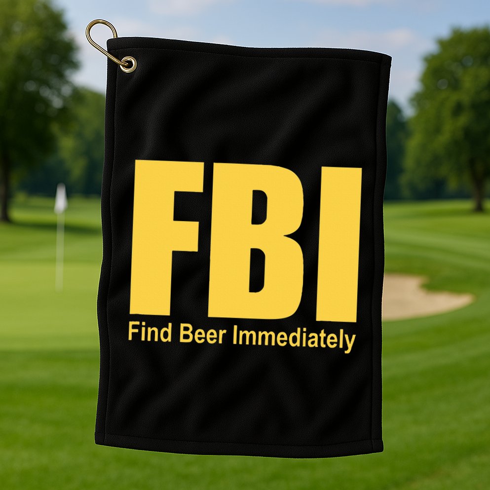 Funny Fbi Find Beer Immediately Golf Towel