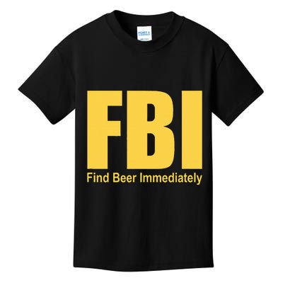 Funny Fbi Find Beer Immediately Kids T-Shirt