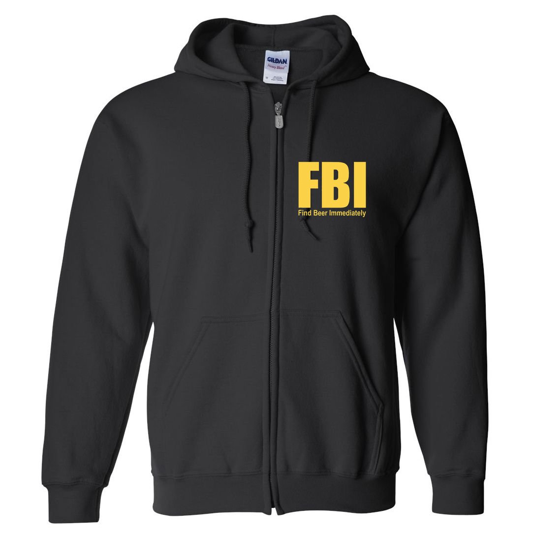 Funny Fbi Find Beer Immediately Full Zip Hoodie