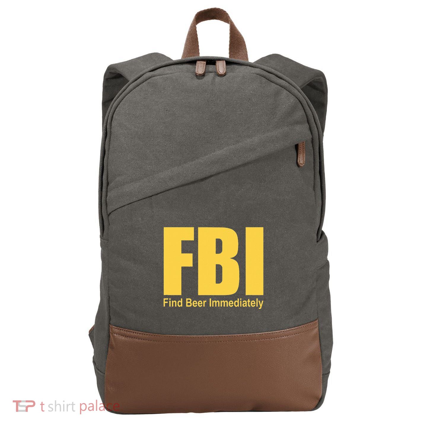 Funny Fbi Find Beer Immediately Cotton Canvas Backpack