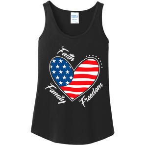 Faith Family Freedom 4th of July Patriotic Ladies Essential Tank