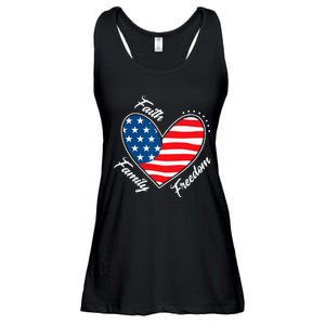 Faith Family Freedom 4th of July Patriotic Ladies Essential Flowy Tank