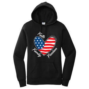 Faith Family Freedom 4th of July Patriotic Women's Pullover Hoodie